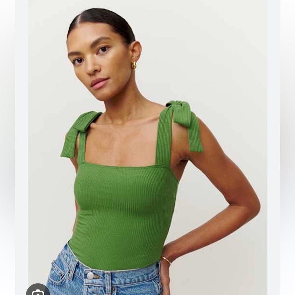 Reformation green canyon tie top size Small